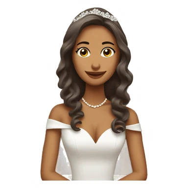 novia de boda con el pelo cafe sticker