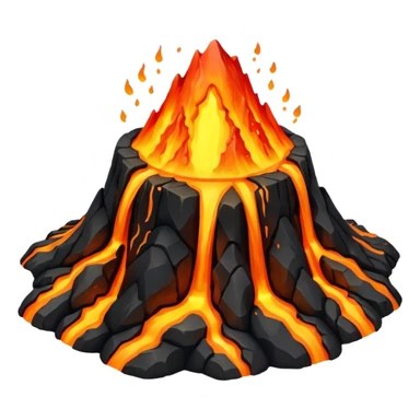 Volcano but lava is molten gold sticker