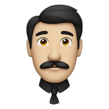Hombre moreno chino con bigote color negro sticker