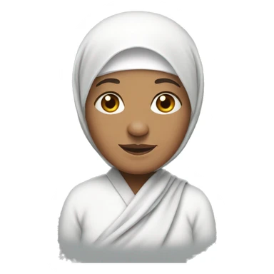 Muslim, elderly person with wrinkles, wearing a white headscarf. sticker