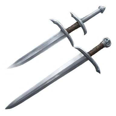 one silver sword and one iron sword sticker