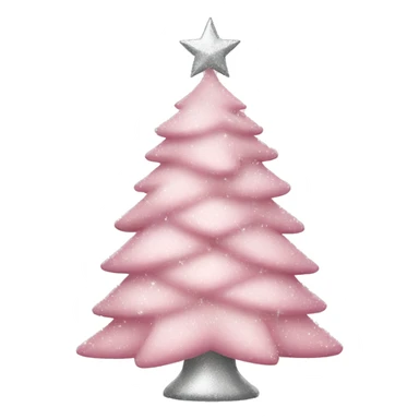 Light pink Christmas tree with silver sparkly lights sticker