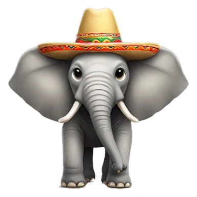 Elephant with a sombrero on sticker