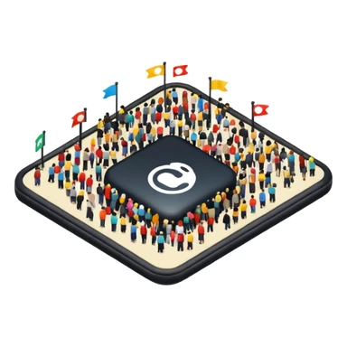 a crowd-gathering plaza sticker