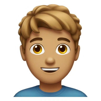 brown head boy hello sticker