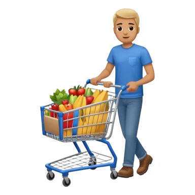 man-with-a-shopping-cart-full-body sticker