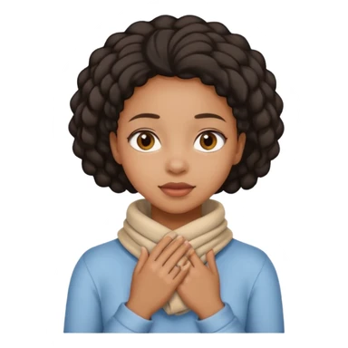 black girl with her hands wrapped around her neck sticker