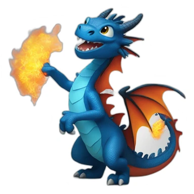 Blue dragon breathing fire how to train your dragon style sticker