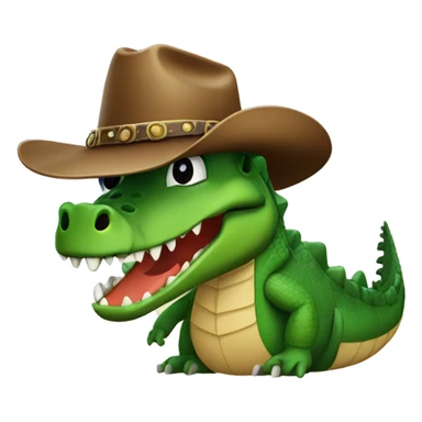 crocodile wearing cowboy hat and boots sticker