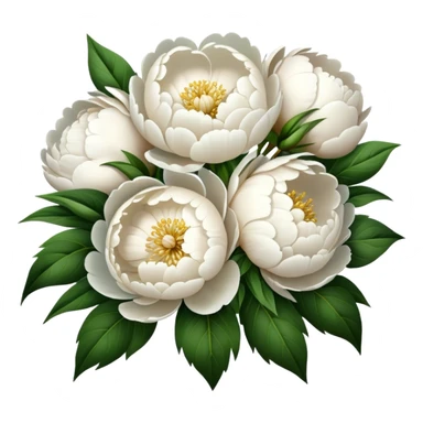 White peonies bouquet  sticker