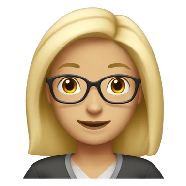 Teacher woman happy blond mid length hair sticker