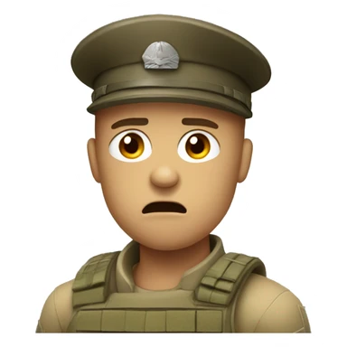 Soilder with angry face sticker
