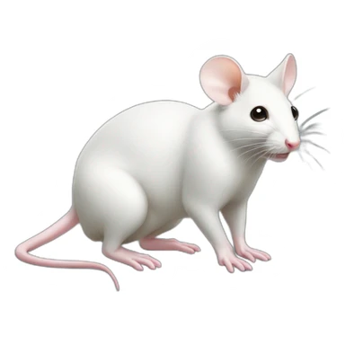 white-mouse，small-eyes,-on-all-fours，full-body，lateral-view sticker