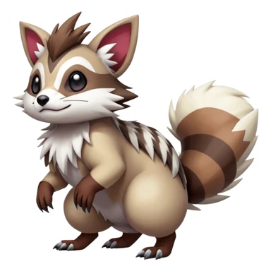 zigzagoon-linoone-furret-Fakémon-hybrid-creature (full body)  sticker