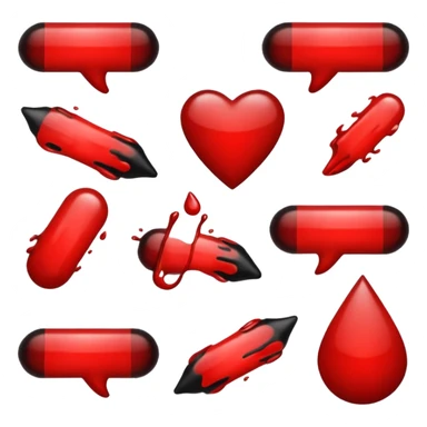 blood emoji that is a mix or red & black sticker