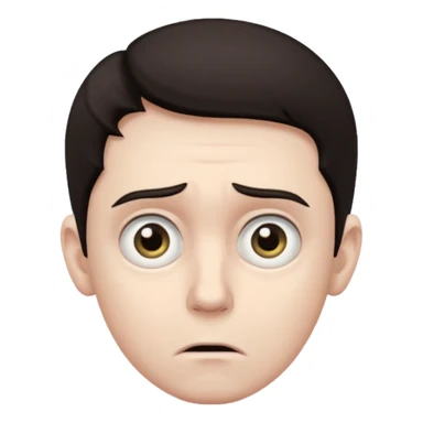 realistic half-length portrait of a scared man sticker