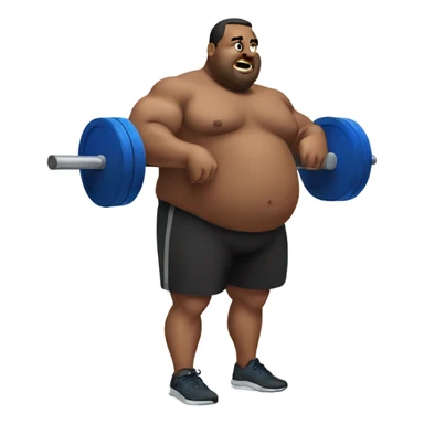 Fat guy doing deadlifts sticker