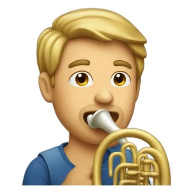 Guy playing horn sticker