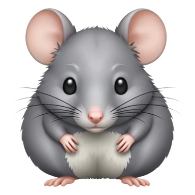 Gray rat with body sticker