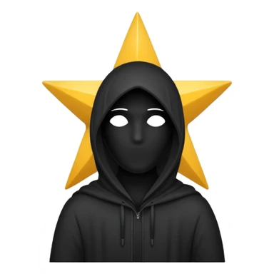 silhouette of a faceless person with a star sticker