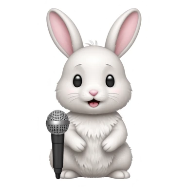 white bunnie singing to mic sticker