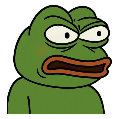 pepe the frog with an angry face expression sticker