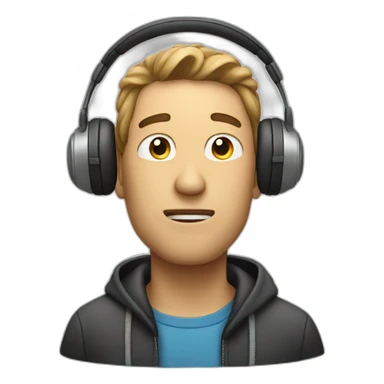 Man hearing a song sticker