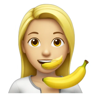 Girl eating banana sticker