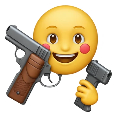 Emoji with a gun to its mouth sticker