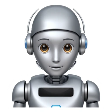 artificial Inteligence robot that is working in customer care and checking social media sticker