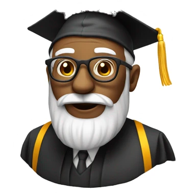 old professor with graduation cap sticker