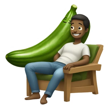 Smiley relaxing wearing cucumbers sticker