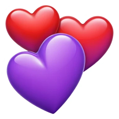 Red and purple hearts beside each other  sticker