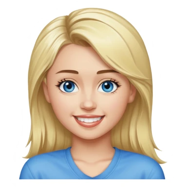 Miley Cyrus with blue eyes, long blonde hair sticker