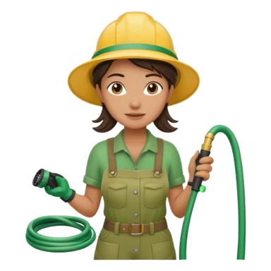 female gardener hose sticker