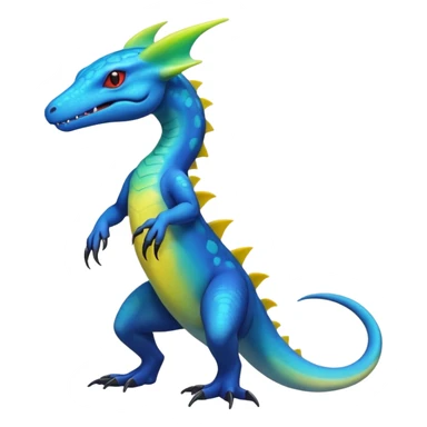 Colorful Shiny Exotic Amaura-Salandit-Aurorus-Fakémon-hybrid-creature (full body)  sticker