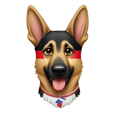 German shepherd with Puerto Rico flag sticker