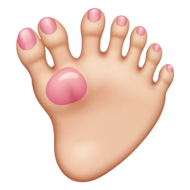 A foot sticking up the middle toe sticker