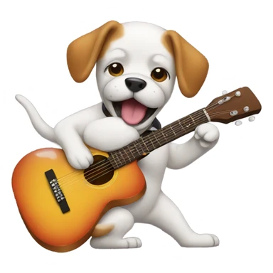 dog playing guitar sticker