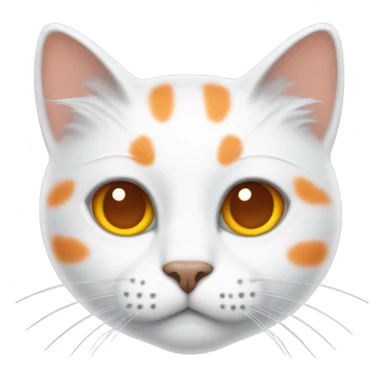 White cat with orange spots sticker