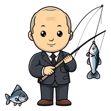 Putin fishing sticker