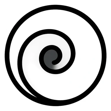 Wicken spiral, minimal, abstract, black white grey colors, icon style sticker