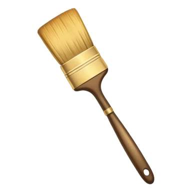 a emoji icon of a painting brush with golden colors and texture and vintag artstyle sticker