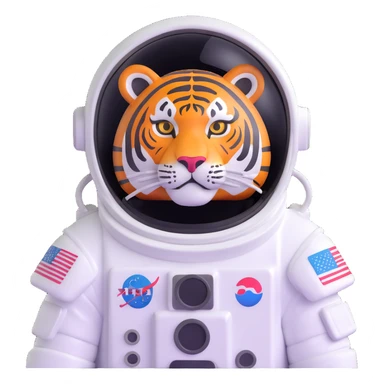 tiger astronaut with helmet sticker