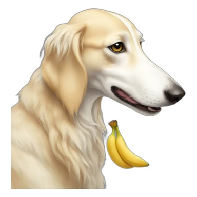 Borzoi eating a banana  sticker