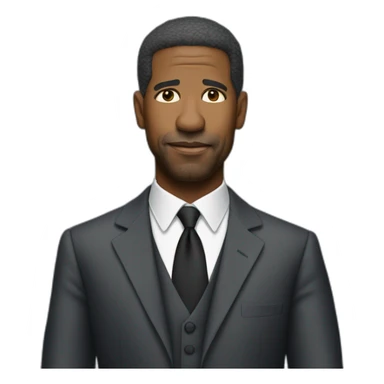 actor Denzel Washington wearing suit sticker
