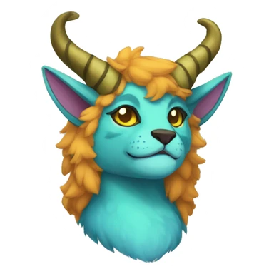 colorful anthro horned Royal vernid fursona Fakemon sticker