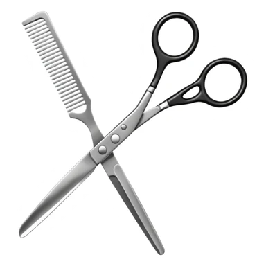 barber shop, scissors & comb. sticker