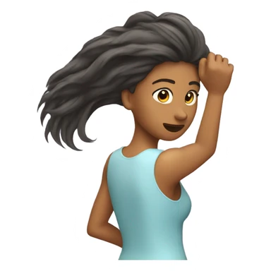 woman tossing her hair with her hand sticker