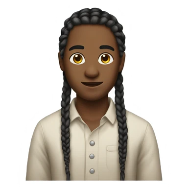 portrait of a young man with braids sticker